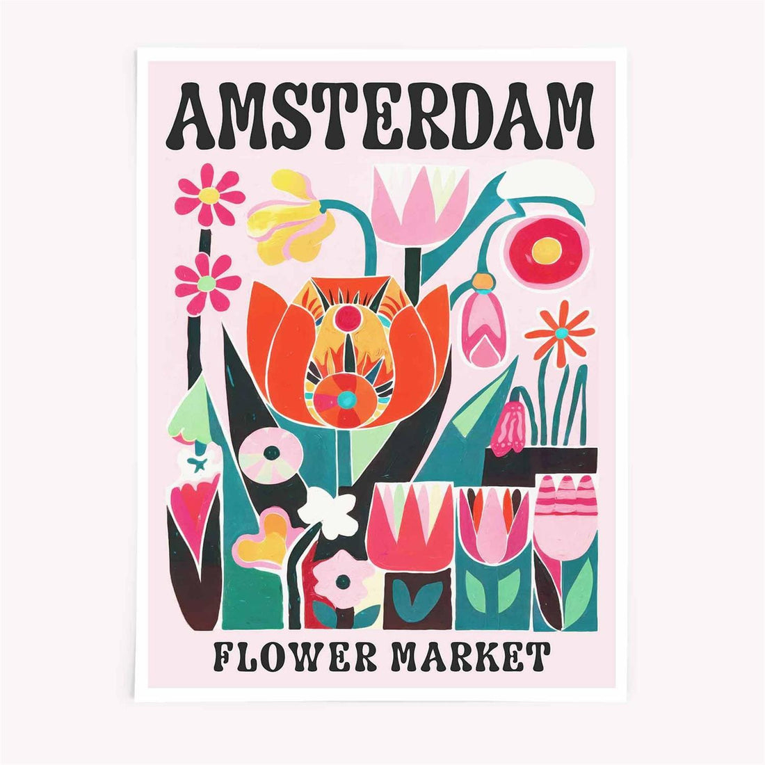 AMSTERDAM FLOWER MARKET POSTER