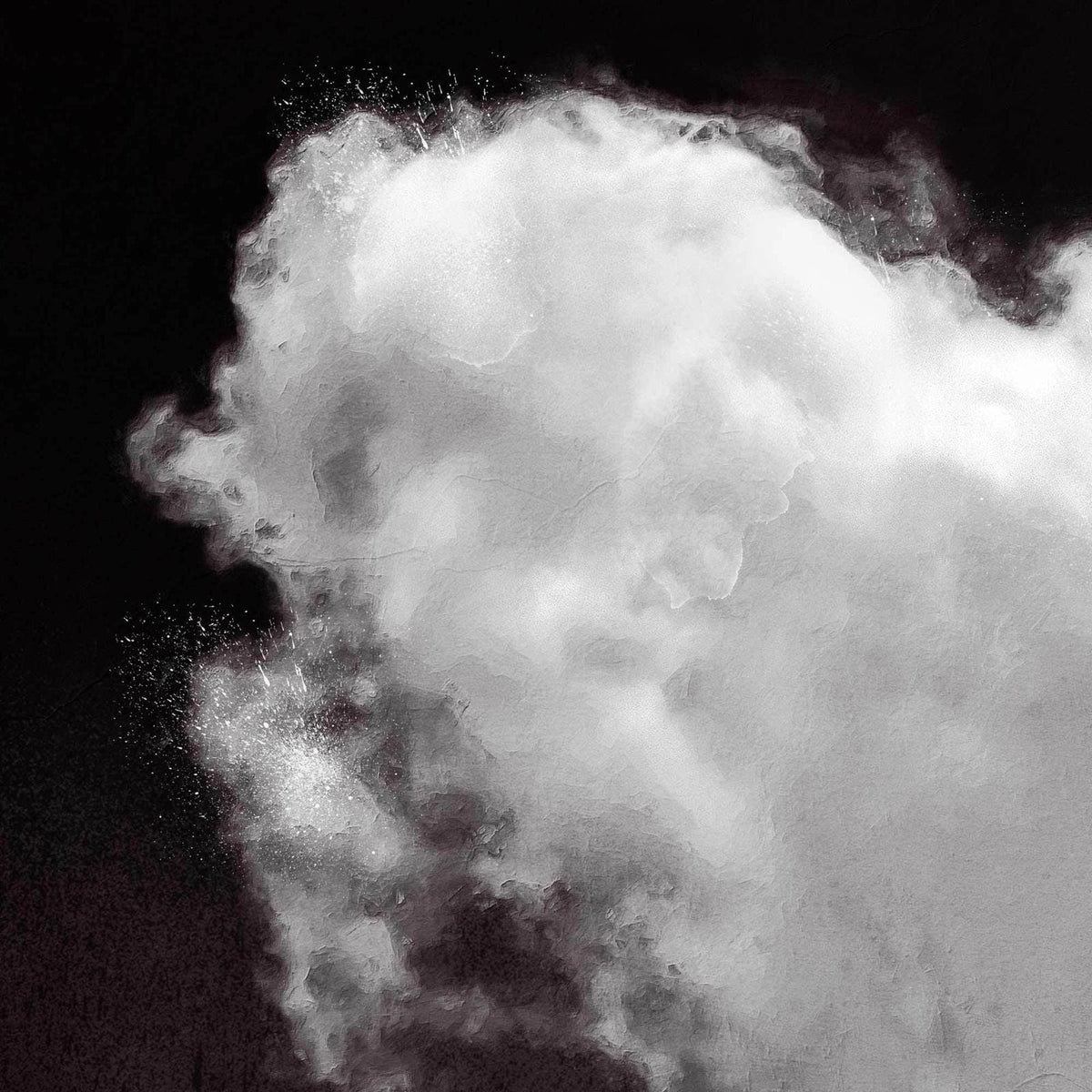 Heart Cloud Black & White Print | Minimal Surreal Wall Art - Cloud Paint