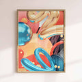 Surreal Abstract Art Print, Modern Wall Art with Metallic Shapes, 3D Fluid Design, Contemporary Home Decor