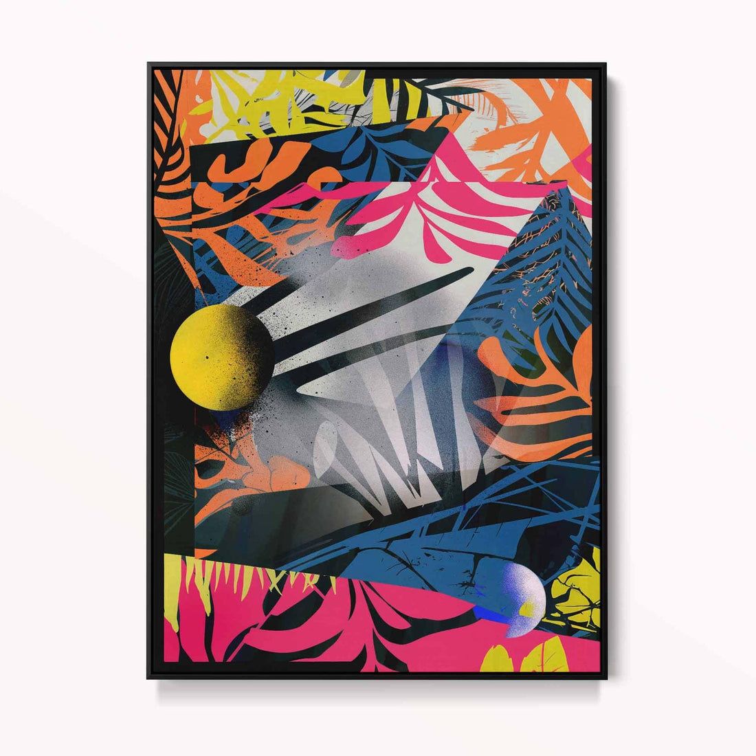 Canvas in Black wooden floating frame