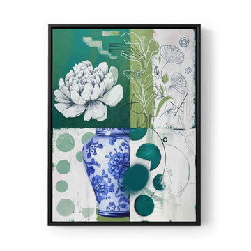 Green Botanical Abstract Wall Art Print for Home Decor