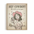 Western bathroom wall art vintage pinup cowgirl poster