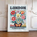 London Flower Market Maximalist Framed Wall Art Print, Retro Floral Kitchen Decor, Bold Botanical Art