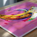 Close-up of colourful textured banana artwork