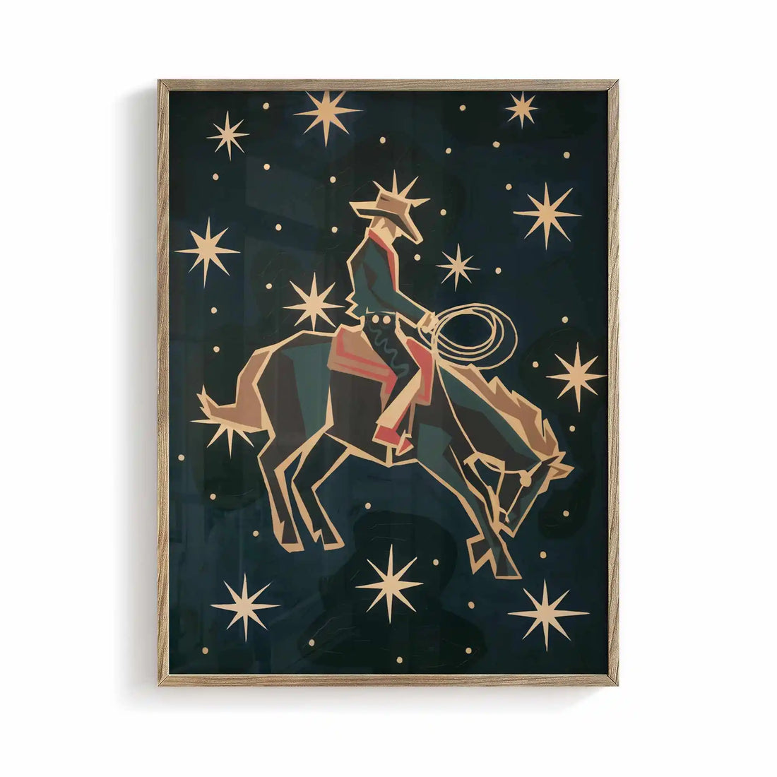 Celestial Rodeo Cowboy Stars Wall Art Print framed by Afterhours Gallery