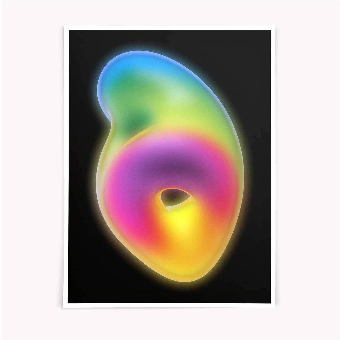 Neon Form - Glowing Abstract Art Print