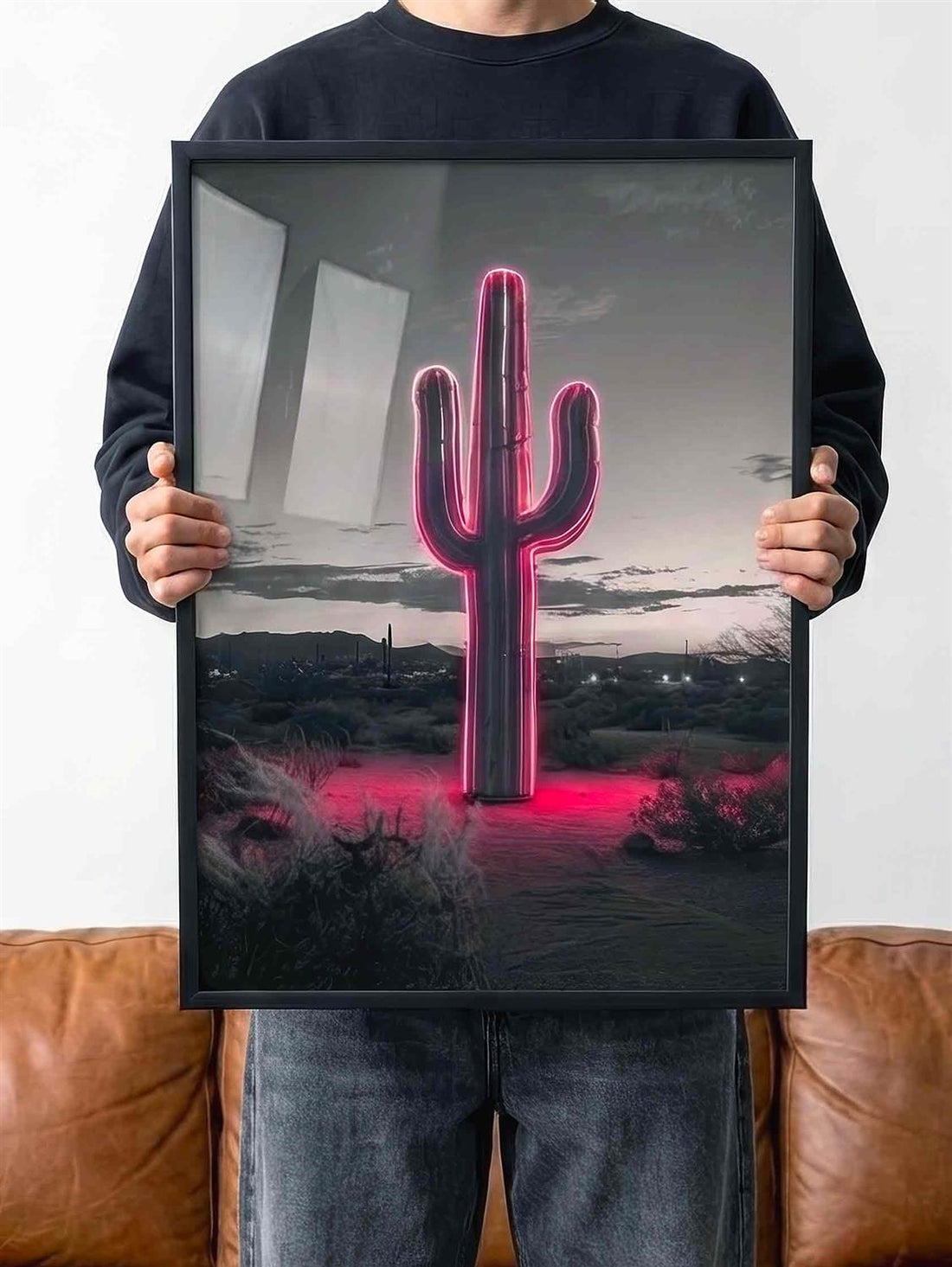 Neon Cactus Poster