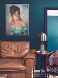 Not Your Valentine altered vintage portrait displayed in an eclectic living room with fashion-inspired styling and earthy neutral colours | After Hours Gallery