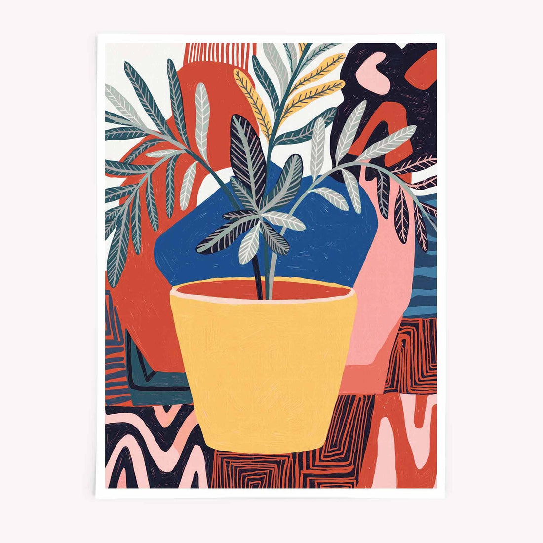 maximalist wall art plant decor by Afterhours Gallery