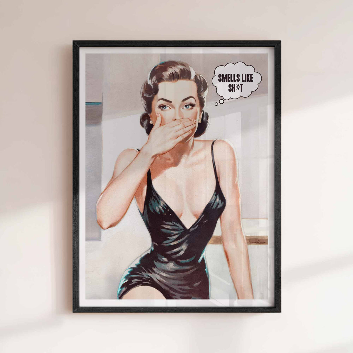 funny poster, toilet print, bathroom art, retro woman, bold decor, glam poster, funny sign, loo wall art, smells like, toilet