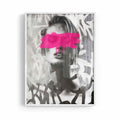 Pink Noise white framed urban portrait artwork for modern minimalist interiors | After Hours Gallery