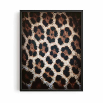 Leopard black framed fashion wall art displayed in a luxury bedroom | After Hours Gallery