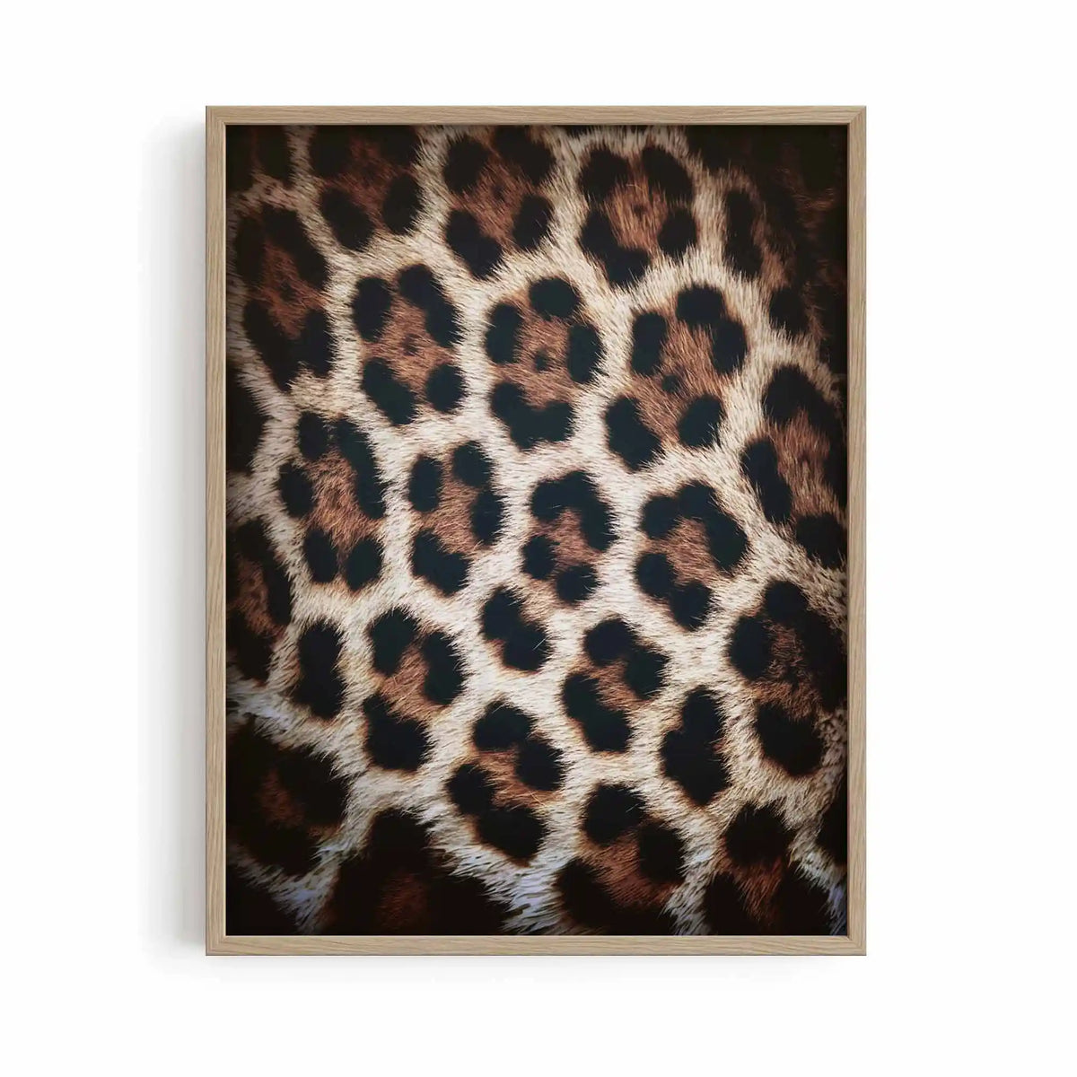 Leopard oak framed fashion poster for modern neutral interiors | After Hours Gallery
