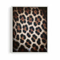 Leopard white framed animal print poster for contemporary dressing room décor | After Hours Gallery