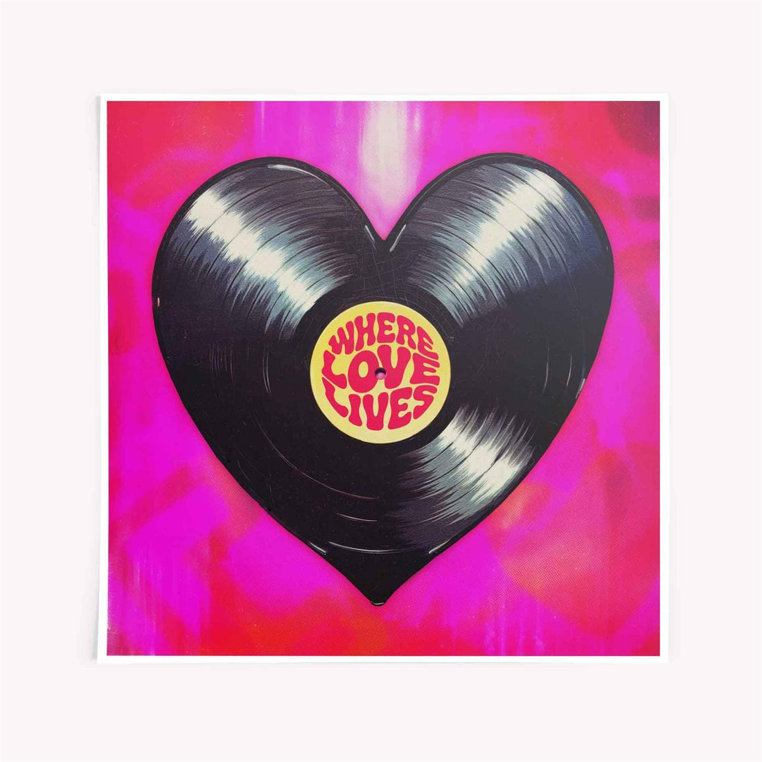 Where Love Lives House music Print framed oak