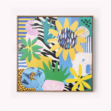 WILD GARDEN BLUE AND YELLOW CANVAS