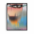 Trendy Abstract Fractal Glass Surreal Framed Print Black