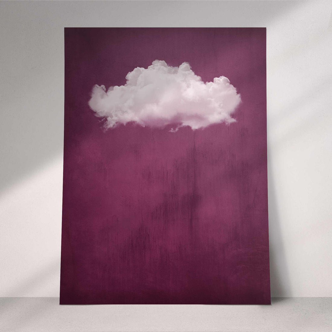 ROUGE RED CLOUD PRINT - Captivating Minimalist Cloud-Inspired Art - Black Frame