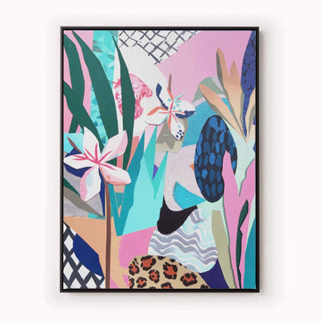 Floral Abstract Collage Canvas Art Print Afterhours Gallery