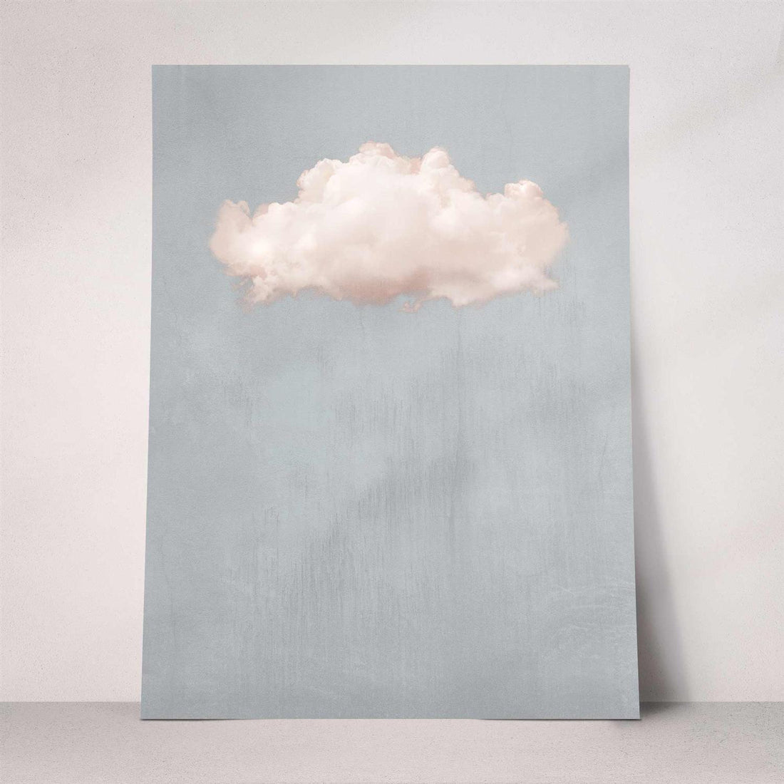 vintage-cloud-blue-pink-Wall-art-framed-print-black-frame